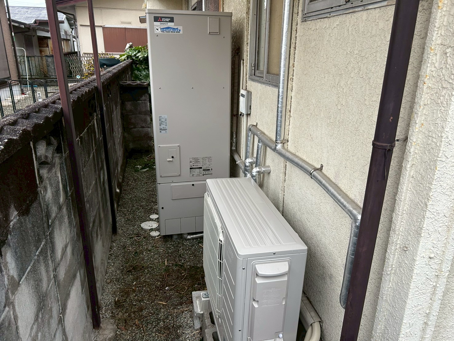 兵庫県加古川市Kエコキュートの施工事例工事後写真