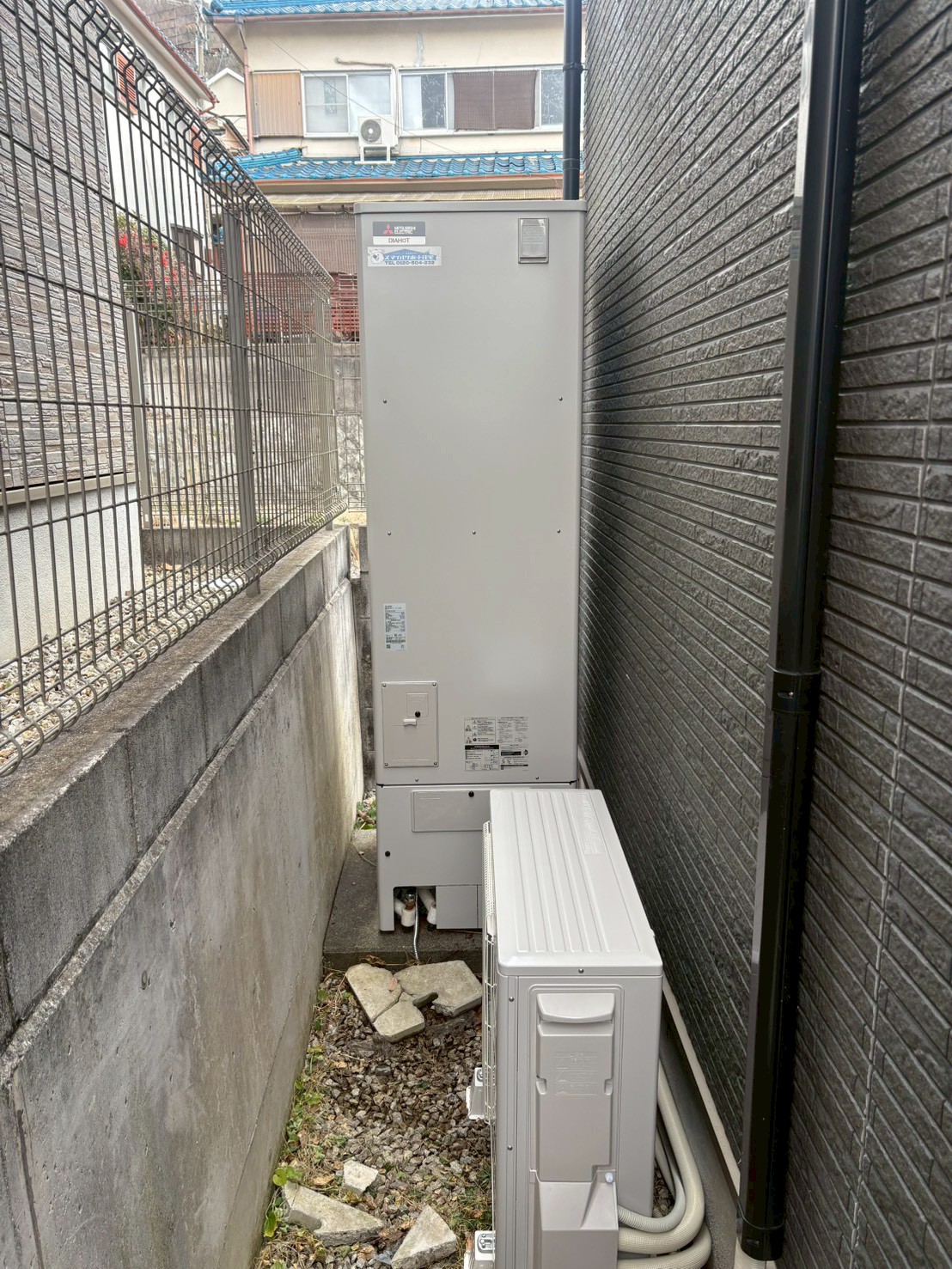 神戸市北区Hエコキュートの施工事例工事後写真