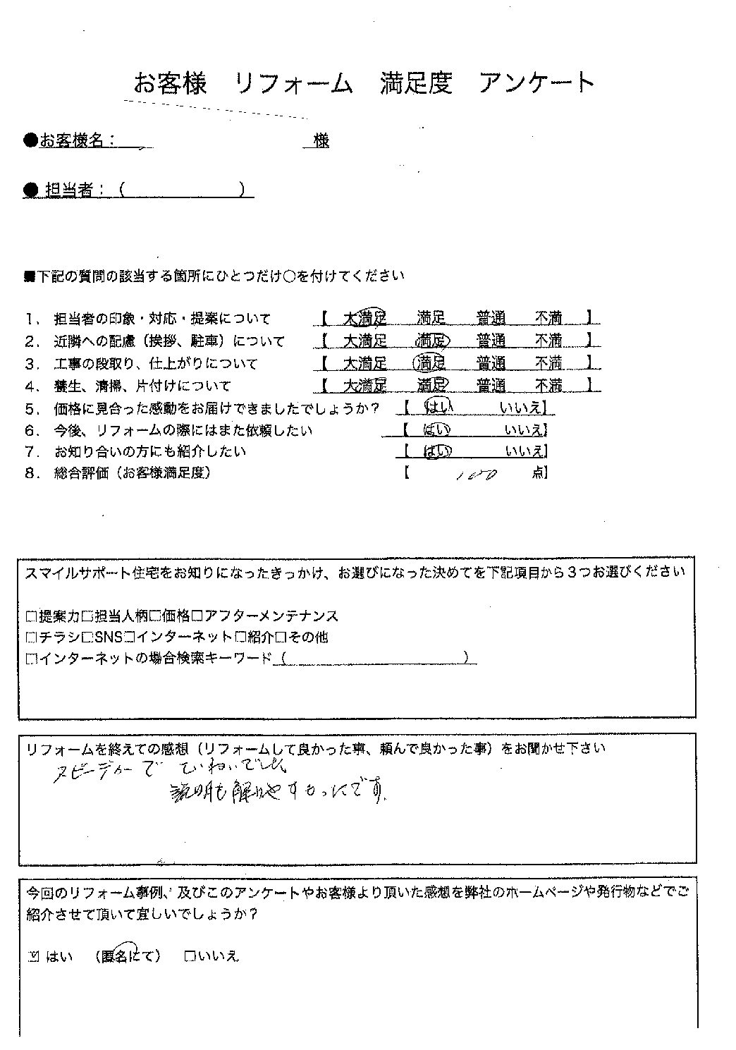 兵庫県神崎郡市川町エコキュート交換工事00223施工後アンケート