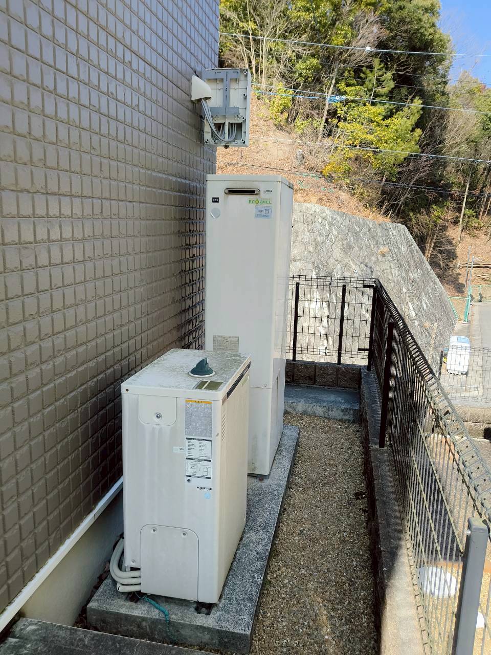 兵庫県川辺郡猪名川町Kガス給湯器の施工事例工事前写真