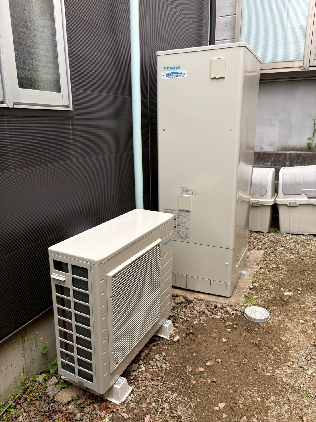 神戸市東灘区Kエコキュートの施工事例工事後写真