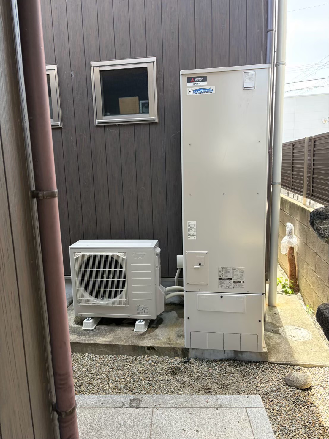 兵庫県明石市Mエコキュートの施工事例工事後写真